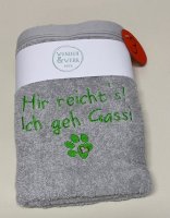 Hundehandtuch mit gesticktem Spruch #3