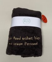 Hundehandtuch mit gesticktem Spruch #7